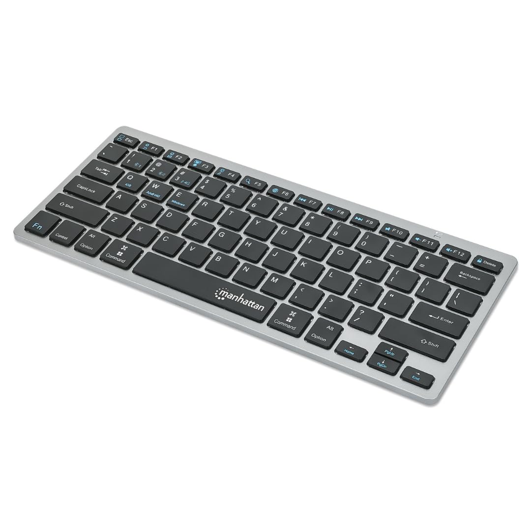 Manhattan 180559 Ultra Slim Dual-Mode Wireless Keyboard Black/Silver