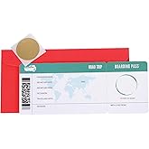 DNVB Shop Scratch Off Cards - Pack of Custom Scratch Off Cards with Boarding Pass, Envelop & Fake Scratch Sticker, Travel Gift Card for Birthday, Anniversary, or Wedding, Custom Scratch Off Tickets (GREEN)