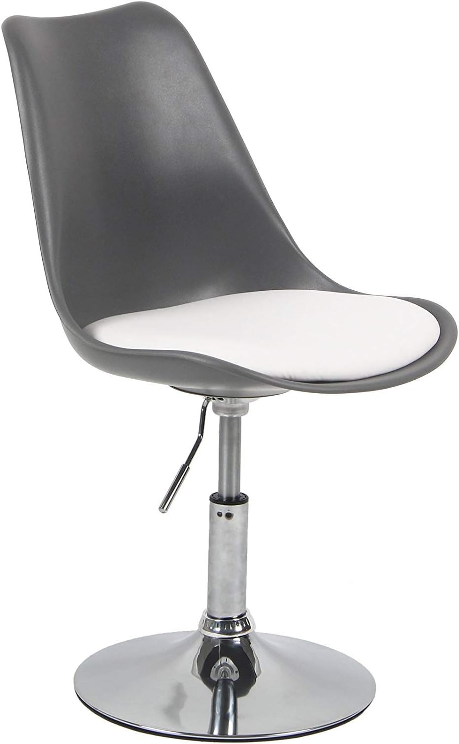 Charles Jacobs Adjustable Tulip Chair with Static Base - Grey Seat/White Cushion