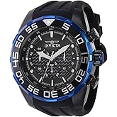 Invicta Men's Speedway Scuba 50mm Silicone Quartz Chronograph Watch, Black (Model: 37715)