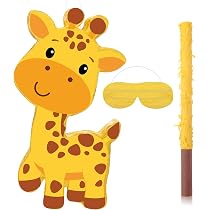 Amazon.com: Piñata de jirafa Safari Piñata con ojos vendados y ...