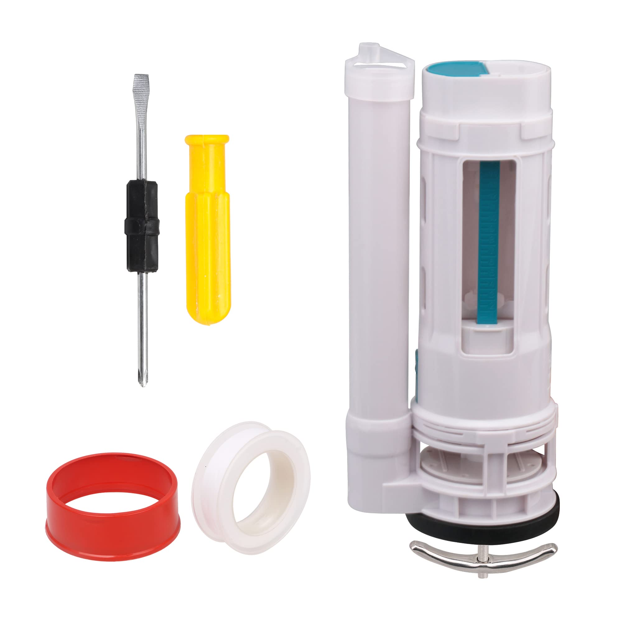 Yibuy 25cm Toilet Cistern Dual Flush Cistern Valve w/Push Button Valve Plastic