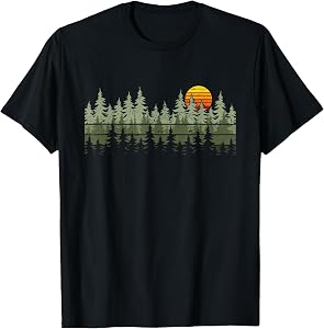 Trees Wildlife Nature Vintage Forest Tee T-Shirt for Men Women Nature Lovers