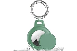 INESORE IPX8 Waterproof AirTag Keychain Holders for Apple AirTag, with Silicone Air Tag Case, Key Ring, Chain, and Compatibility with GPS Item Finders - Essential Accessory(Green)