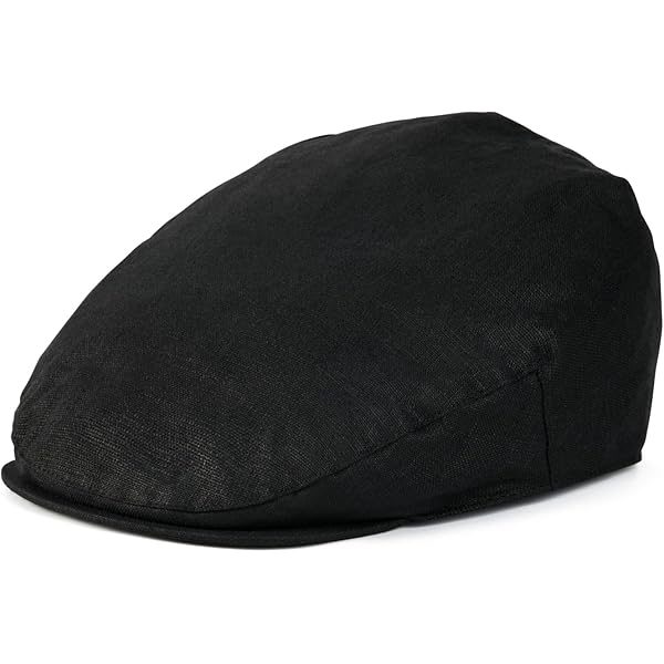 JANGOUL Men Ivy Cap Cotton Twill Newsboy Flat Hat (Black, 7 1/8
