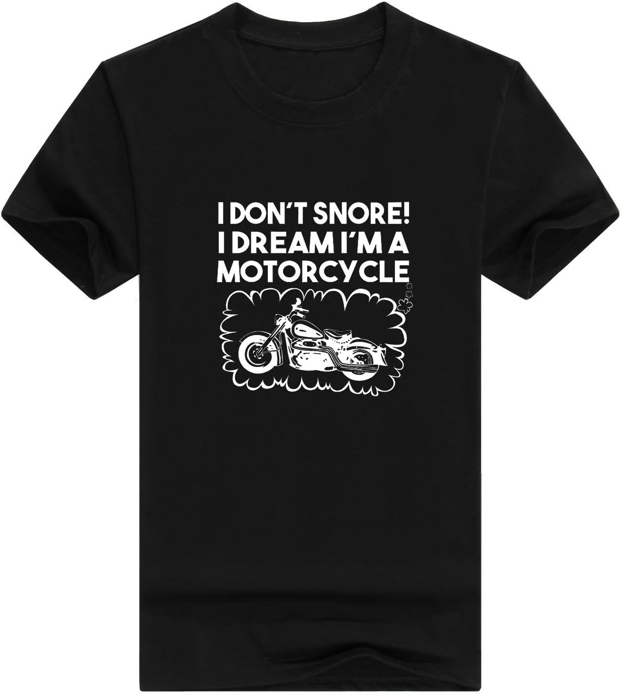 ZIQIZIYU Don't Snore I Dream I'm a Motorcycle Biker Funny Men's T-Shirt