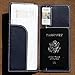 Pacer Go RFID Blocking Slim Minimalist Long Travel Wallet Genuine Leather Passport Holder Travel Cover (Dark Blue)