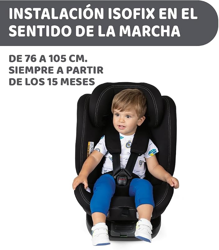 Unico Evo I-Size, Kindersitz 0-36 Kg, für Kinder von 40 bis 150 cm, homologiert ECE R129/03, Isofix 360° drehbar und neigbar, Gruppe 0+/1/2/3 von 0 bis 12 Jahren, Schwarz