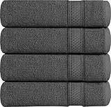 700 GSM Premium Towels Set 4 Pack - Cotton for Hotel & Spa Maximum Softness and Absorbency by Utopia Towels (4 Bath Towels) (grey)
