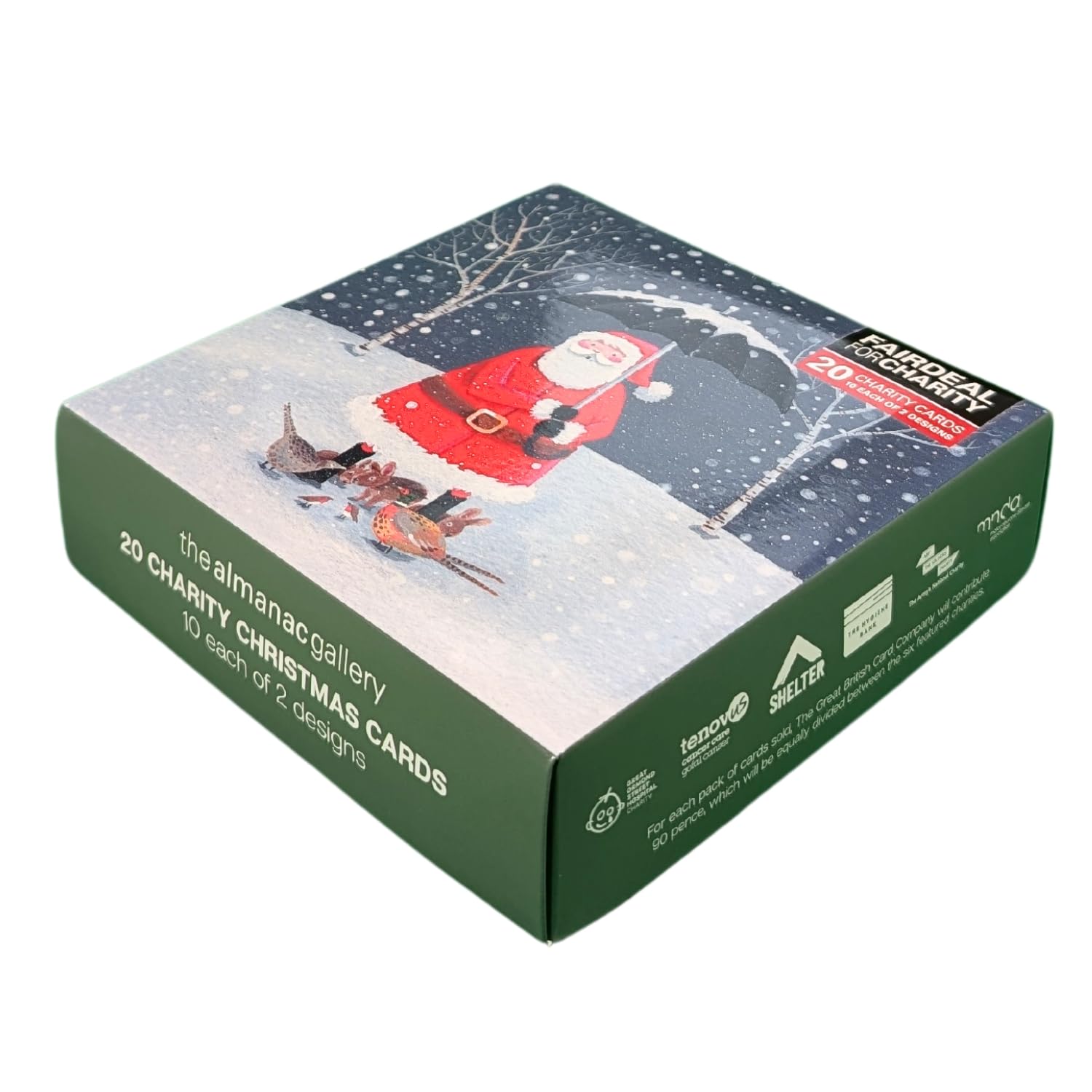 Almanac Box of 20 Santa's Brolly & Friends Fairdeal Charity Christmas Cards Boxed Xmas ATBX0193