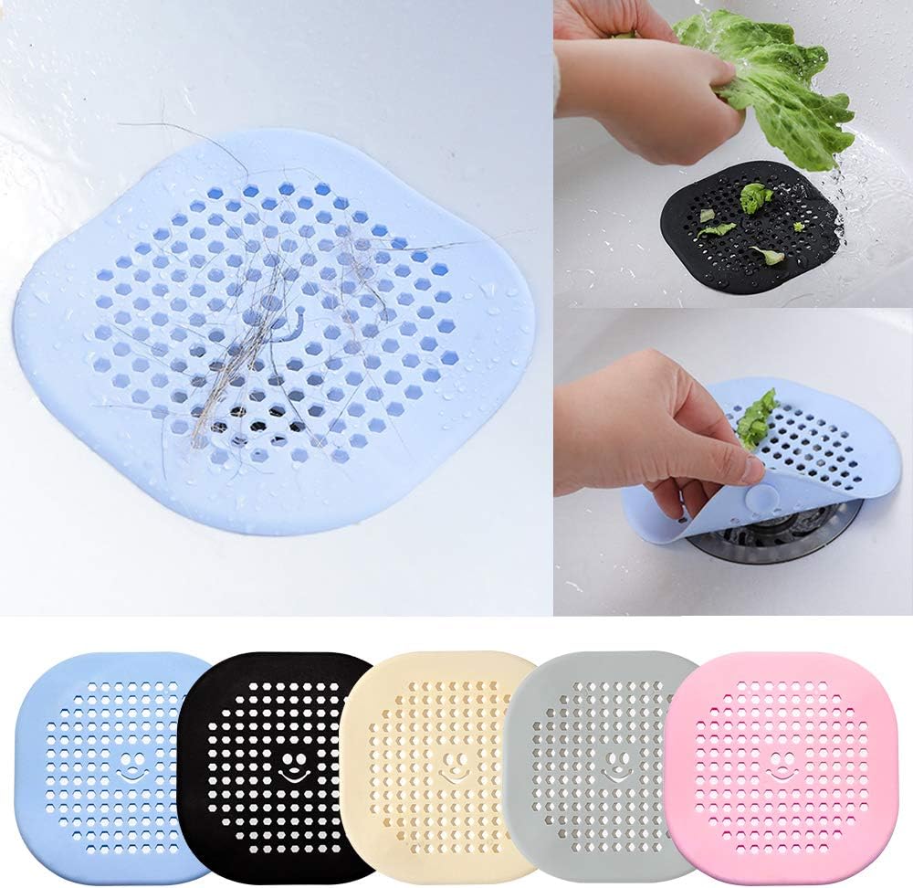 5 PCS Silicone Sink Strainer, Anti - Clogging Shower Drain Hair Trap Catcher, Kitchen Sink Stopper - Bathroom Kitchen Sink Set, Filter for Kitchen Bathroom Tub (Random colors).