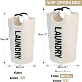 Maxsilan 125L X-Large Collapsible Laundry Basket - Beige Freestanding Hamper view 3
