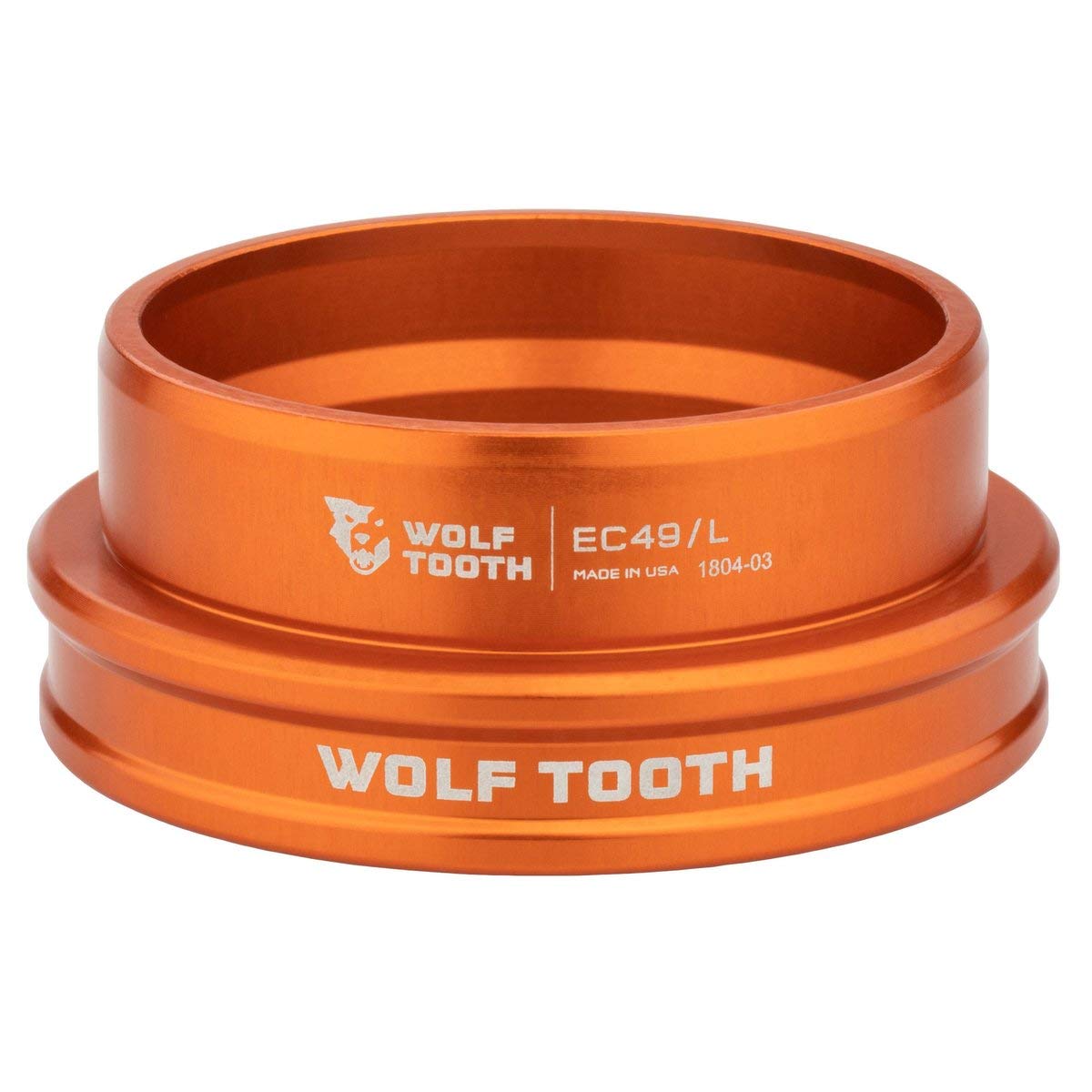 Wolf Tooth Performance EC49/40 Lower Headset Orange | Lightweight Aluminium Headset Stainless Steel Bearings Wide Colour Range