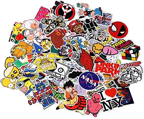Neuleben Sticker Pack 100-Pcs, Sticker Decals Vinyls for Laptop,Kids,Cars,Motorcycle,Bicycle,Skateboard Luggage,Bumper Stickers Hippie Decals bomb Waterproof … (sticker-6)
