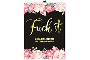 GENERIC Fu-ck It 2026 Calendar for Tired-Ass Women, 2026 Fu-ck It Wall Calendar for Tired Women, Humor Hanging Month Calendar,Hanging Calendar for Home Office,Funny Swear Word Monthly Calendar Gag Gift Woman(A)