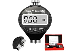 YIISHUIIL Digital Display Hardness Tester,Portable 0-100HD Hardness Meter Digital Durometer Scale with Large LCD Display for Rubber, Tire, Plastic, Thermal Plastic, Flooring, Bowling balll (Type C)