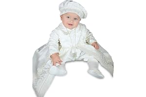 Baby Boy Christening Gown, Spanish Style outfit. Baptism Outfit B001, Handamde Blessing & Dedication Outfit (0-6 Months, Whit