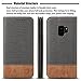 for Galaxy S9 Case,WenBelle，Stand Feature,Double Layer Shock Absorbing Premium Soft PU Color Matching Leather Wallet Cover Flip Cases for Samsung Galaxy S9 (Grey)