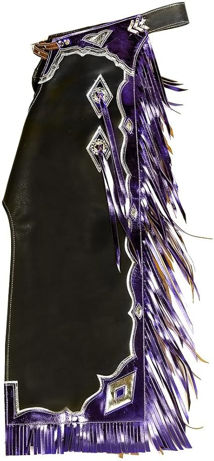 Amazon Com Saddle Barn Tack Youth Contender Chaps Black Purple