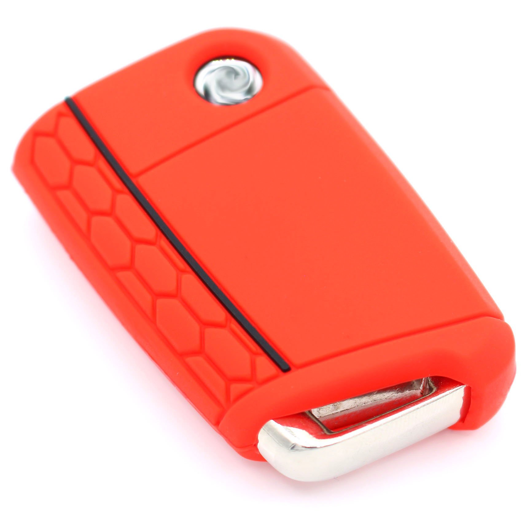 VB Key Case for 3 Buttons Car Key Silicone Cover Key Case Protective Cover (Red)