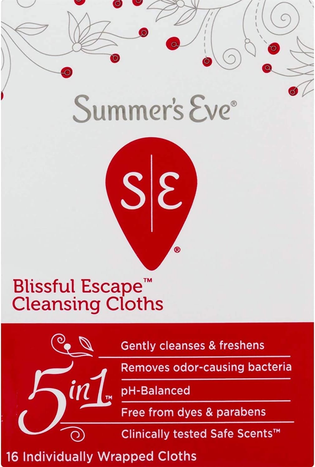Summer’s Eve Cleansing Cloths, Blissful Escape, 16 Count : Beauty