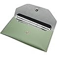 BLMHTWO Cash Wallets for Women - Reusable Leather Cash Envelope Wallet for Budgeting, Billing (Green)