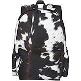 Droerfes Cow Real Fur Backpack School Bag Lightweight Bookbag Laptop Travel Daypack For Kids Girls Boys Teens