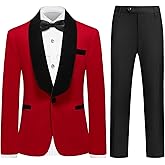 Rogers & Morris Boys Velvet Tuxedo Suit Formal Outfits Slim Fit Kids 5 Piece Suit Set Shawl Lapel