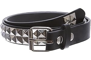 BELTISCOOL Kids 1" Snap On Punk Rock Studded Leather Belt
