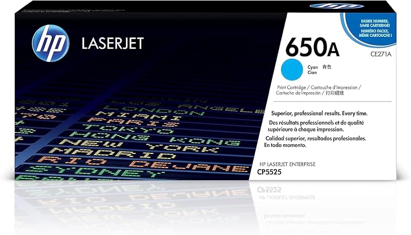 HP CE271A 650A Cyan Original LaserJet Toner Cartridge