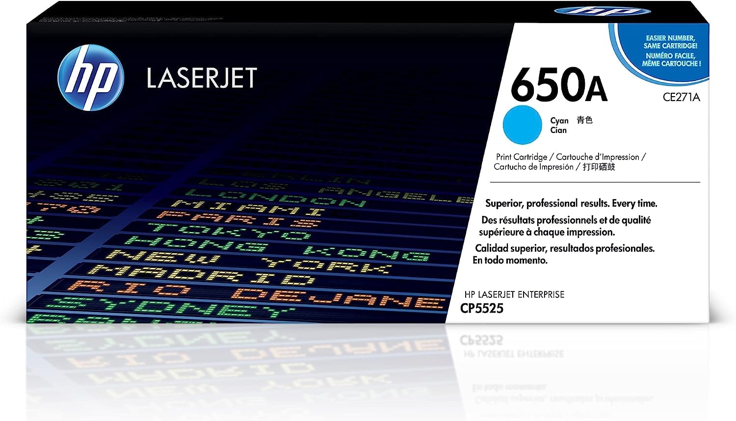 HP CE271A 650A Original LaserJet Toner Cartridge, Cyan, Single Pack