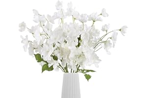 YIFYBY 10PCS White Delphinium Artificial Flowers 19.7'' Faux Delphinium Stems Silk Larkspur Flowers for Wedding Party Floral 