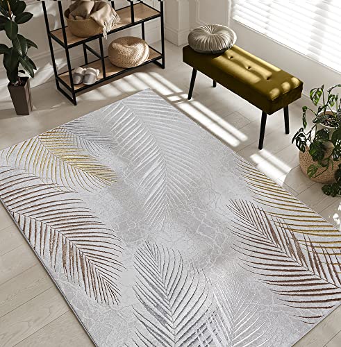 the carpet Mila Teppich – moderner Kurzflor Wohnzimmerteppich mit 3D Hoch-Tief-Effekt, Glanzeffekt & weicher Oberfläche, Fußbodenheizung geeignet, Fed