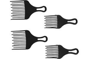 BEBEMOKO 4pcs Wide Tooth Hair Pick Comb for Curly Afro Hair Anti-static Plastic Detangling Accessories Gentle