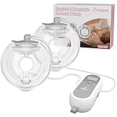 Saglve Wearable Breast Pump ABP-1308 | SPA-Level Comfort 3 Modes &amp; 9 Levels | Wearable Breastfeeding Pump, Low-Noise Electric Breast Pump Portable for Office &amp; Home Use (27mm Shield, 21/24mm Flange)