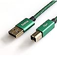 Delca Printer Cable 6 Feet/1.8 Meters I Nylon Braided USB 2.0 Cable Type A Male to Type B Male Scanner Printer Cord I Compatible with Canon, Brother, Epson, Samsung, Hp, Dell and More (Green)