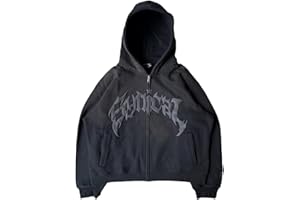 PZLDEYTAY Oversized Zip Up Hoodie For Women Men Vintage Graphic Punk Sweatshirt Y2K Goth Aesthetic Jacket Fashion Streetwear