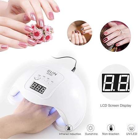 Amazon Sucute ネイルドライヤー 48wプロフェッショナルインテリジェントな自動誘導ネイルドライヤーは ネイルドライヤー Led Uv ネイルランプジェルネイル硬化ランプは サロンや家庭に適しています 小型で安全なデザイン ホワイト Sucute 硬化用uvライト 通販