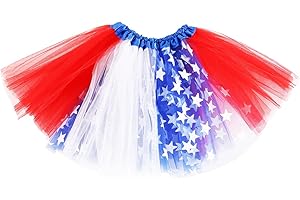WINROLA 4th of July Girls Tutu Red Blue and White USA Patriotic Costume Independence Day American US Flag Tutu