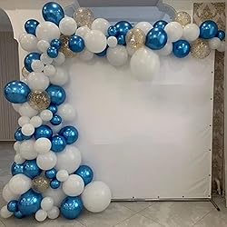 Awenztech Metallic Blue Balloons 12 inch, Chrome
