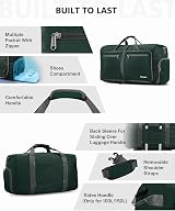 Gonex 150L Foldable Travel Duffle Bag with Shoes Compartment Dark Green view 3