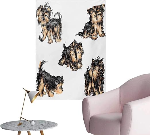 Amazon Com Anzhutwelve Yorkie Wallpaper Hand Drawn Cute Yorkies