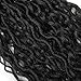 5packs NEW Goddess Locs Crochet Hair 18 Inch River Fauxs Locs Wavy Crochet With Curly Hair In Middle And Ends passion twist Synthetic Braiding Hair Extension (18 inch, Black)