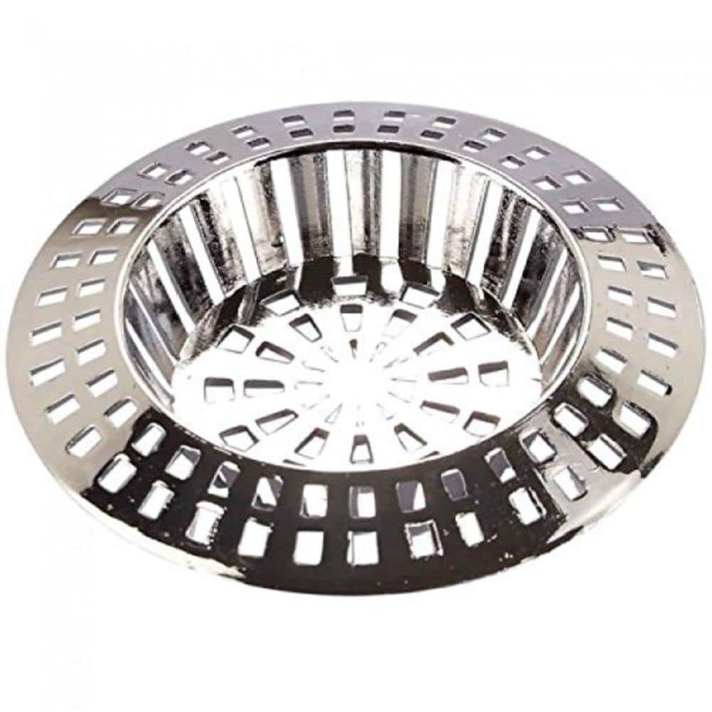 Merriway BH02783 (2 Pcs) Large Plastic Sink Shower Strainer, Chromed 70mm (2.3/4 inch) Diameter - Pack of 2 Pieces