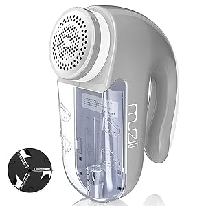 Muzili Fabric Shaver and Lint Remover with Battery and AC Adapter Operated, 2 Replaceable Stainless Steel Blades, 2.5 inch Shaver Foil, Effectively Remove Fuzz, Lint, Pills and Bobble,10000 R/Min