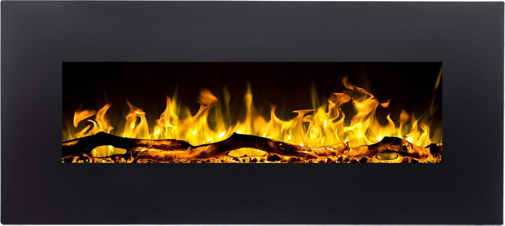Electric Fireplace Albion 36 | Wall-Mounted Fireplace (750 W or 1500 W) | LED fire Simulation | Depth only 14 cm (90x42x14)