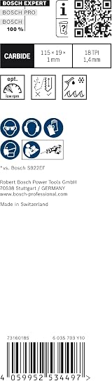 Bosch Expert Thin Tough Metal S 522 EHM Reciprocating Saw Blade 115 mm view 4
