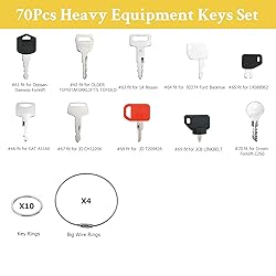 70 Heavy Equipment Keys Master Set, Machine Keys