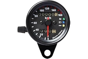 Ambuker 12V Motorcycle Speedometer 0-160km/h Odometer with LED Backlight Modified Replacement Gauge for Honda Yamaha Suzuki Kawasaki Motos etc