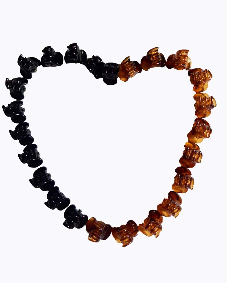 Wschic 24Pcs Mini Hair Clips,Small Plastic Hair Claws Pins Clamps for Girls and Women(Black+Brown)